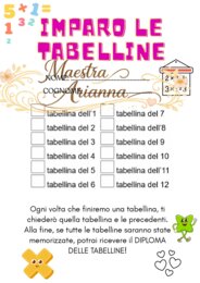 Imparo le Tabelline – Scheda Motivazionale + Diploma Finale Tabelline (Primaria)