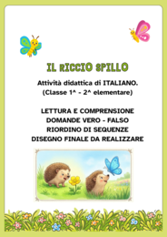 Il riccio Spillo_ lettura e comprensione ITALIANO