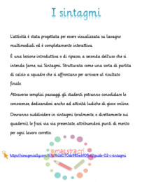 Sintassi - Attività interattiva sui sintagmi