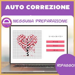 Somma e sottrazione di polinomi pixel art | San Valentino