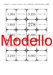 Domino | Addizioni e sottrazioni fino a 10000 | Attività Matematica
