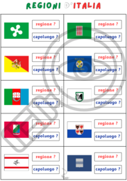 Regioni d'Italia: bandiere - regioni - capoluoghi