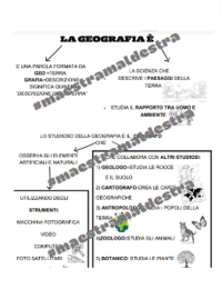 GEOGRAFIA: schema finale di ripasso sul concetto di geografia, sul geografo e i suoi aiutanti