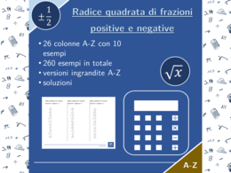 Radice quadrata di frazioni positive e negative | matematica | 26 colonne