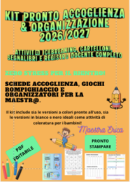 Kit Accoglienza & Organizzazione Scuola Primaria – attività icebreaking e registro docente completo (PDF stampabile)