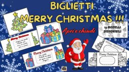 KIT 15 BIGLIETTI MERRY CHRISTMAS - Apri e chiudi -