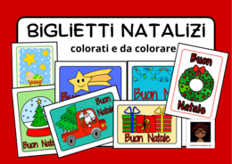 Biglietti natalizi colorati e da colorare