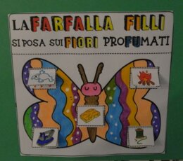 Lettera F di FarFalla Filli(Filomena) e dado sillabico