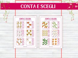 Schede Primaverili Conteggio Matematica per Infanzia e Prima Elementare, Attività Numeri 1–10, Schede Didattiche Stampabili, giochi matematici, conta e collega, conta e colora, gioco I SPY, Early algebra, no prep, 5-6 anni,