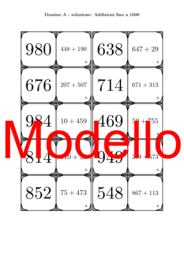Domino | Addizioni fino a 1000 | Attività Matematica