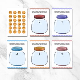 Gioco per imparare a contare da stampare - "Biscotti e Barattoli"