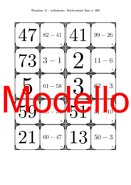 Domino | Sottrazioni fino a 100 | Attività Matematica