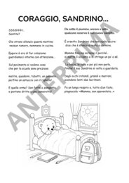 CORAGGIO, SANDRINO! -Attività per il primo giorno in classe 1^ alla Scuola Primaria