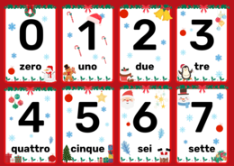 Flash Card Natalizie con i Numeri fino a 20🎄
