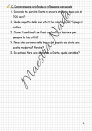Dantedì: attività di italiano classe quinta scuola primaria e classe prima scuola secondaria di primo grado