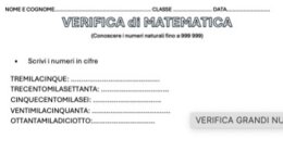 VERIFICA GRANDI NUMERI CLASSE QUARTA 40 ITEMS