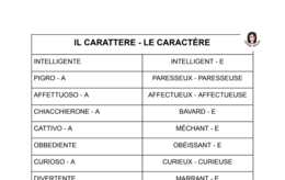FRANCESE: IL CARATTERE