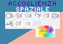 Striscione BENVENUTI IN QUINTA tema pianeti