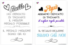 Biglietto per papà/babbo _ 4 versioni