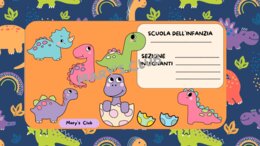 Accoglienza.Cartelli "Dinosauri" Scuola dell`Infanzia
