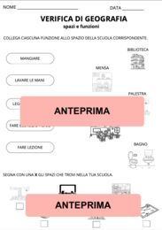 Verifica geografia Spazi e funzioni classe prima