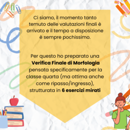 Verifica Finale di Morfologia + Versione Facilitata – Classe Quarta