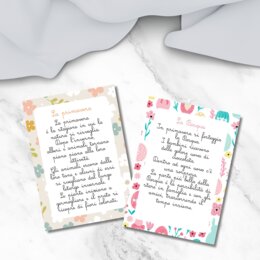 Storie scritte in corsivo sulla primavera e la Pasqua