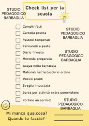 Check-list attività pre-scuola