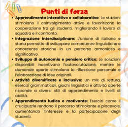 "Le Stazioni del Tempo: Verbi, Errori e Origini" - Didattica a stazioni storia e italiano classe terza