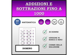 Domino | Addizioni e sottrazioni fino a 1000 | Attività Matematica