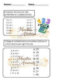 Verifica di matematica - tabelline fino al 12