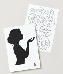 Profilo donna primavera con i fiori di Murakami