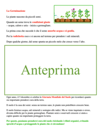Diario di un seme; carte, letture e attività concrete; classi 2/5