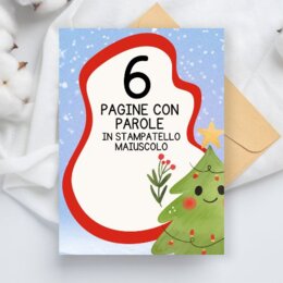 Parole in stampatello maiuscolo da leggere sul Natale