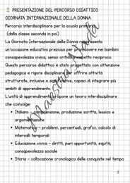 Giornata internazionale della donna attività interdisciplinare dalla classe seconda scuola primaria