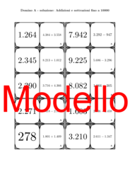 Domino | Addizioni e sottrazioni fino a 10000 | Attività Matematica