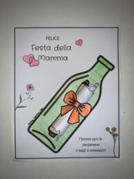 Biglietto Festa della Mamma con pergamena – messaggio nella bottiglia
