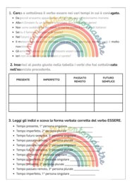 Scheda didattica verbo ESSERE indicativo tempi semplici