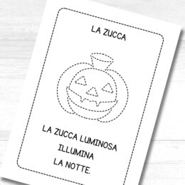 Ripassa e leggi in stampatello maiuscolo - Schede di Halloween