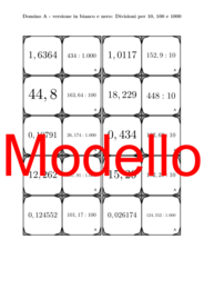 Domino - Divisioni per 10, 100 e 1000 | Attività Matematica