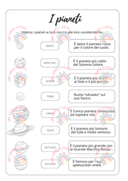 Sistema solare esercizio di collegamento