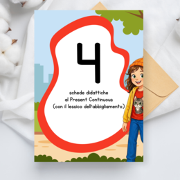 Schede sull'abbigliamento in inglese - Present Continuous