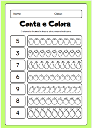 Schede didattiche - Conta e colora