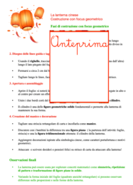 Costruzione della lanterna cinese con focus geometrico; classe 2-5