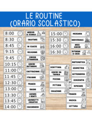 Le routine con orario scolastico (scuola primaria)