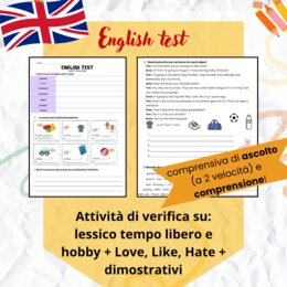 English Test Unit 3: Free Time & Hobbies (Kit Completo con Audio a 2 velocità)