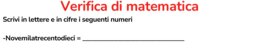 Verifica di matematica III sul migliaio