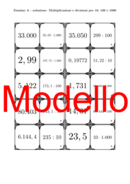 Domino - Moltiplicazioni e divisioni per 10, 100 e 1000 | Attività Matematica