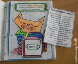 La è che spiega e la e che unisce nella filastrocca del gatto artistico
