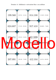Domino - Addizioni e sottrazioni fino a un milione | Attività Matematica